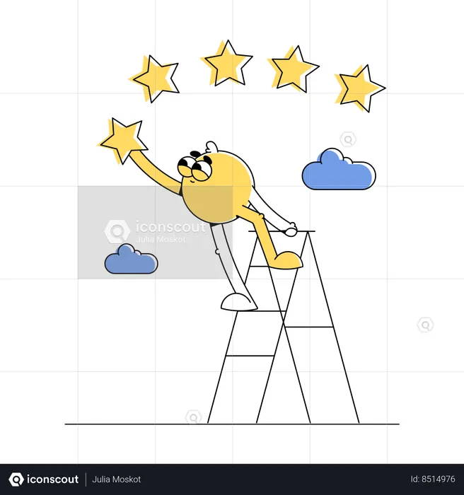 Calificación de 5 estrellas  Ilustración