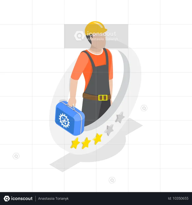 Calificación del servicio del contratista  Ilustración