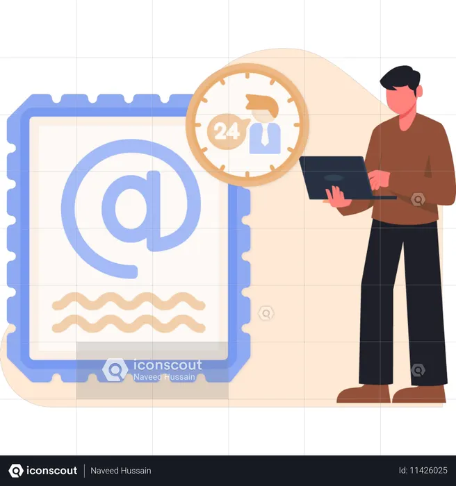 Call center employee giving customer support  Illustration