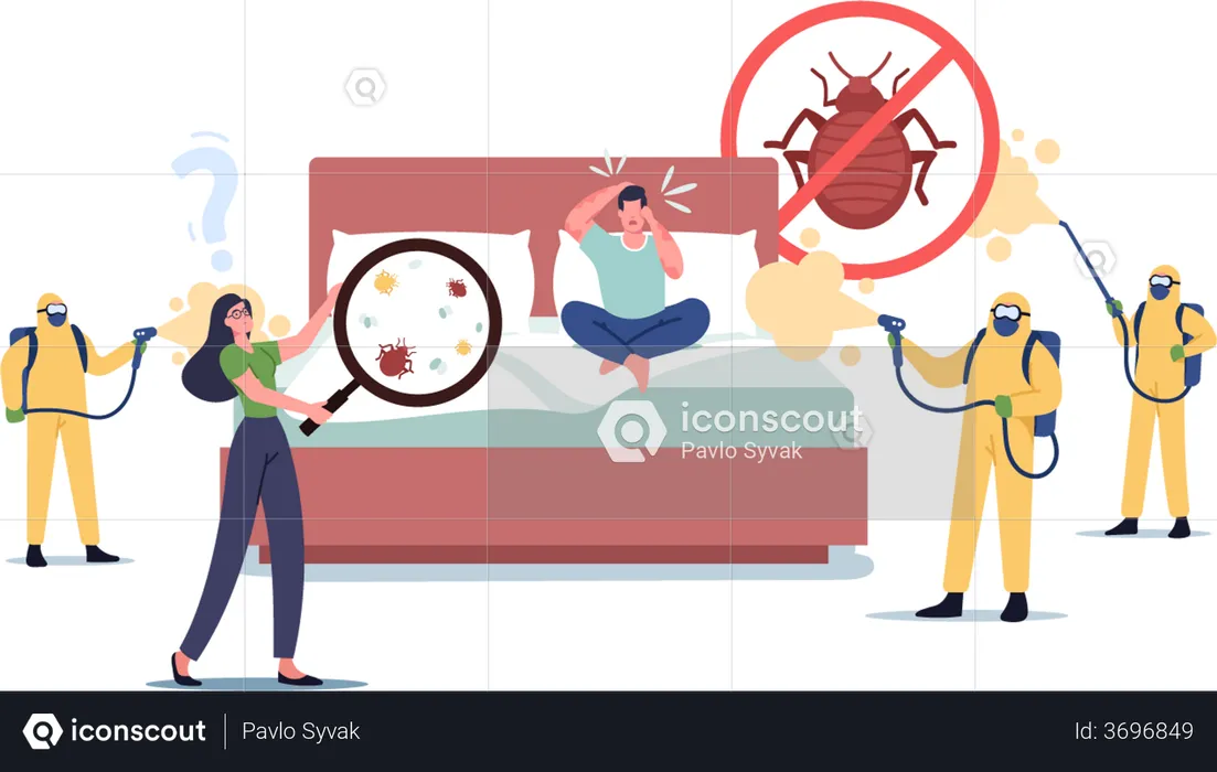 Call to Professional Pest Control Service  Illustration