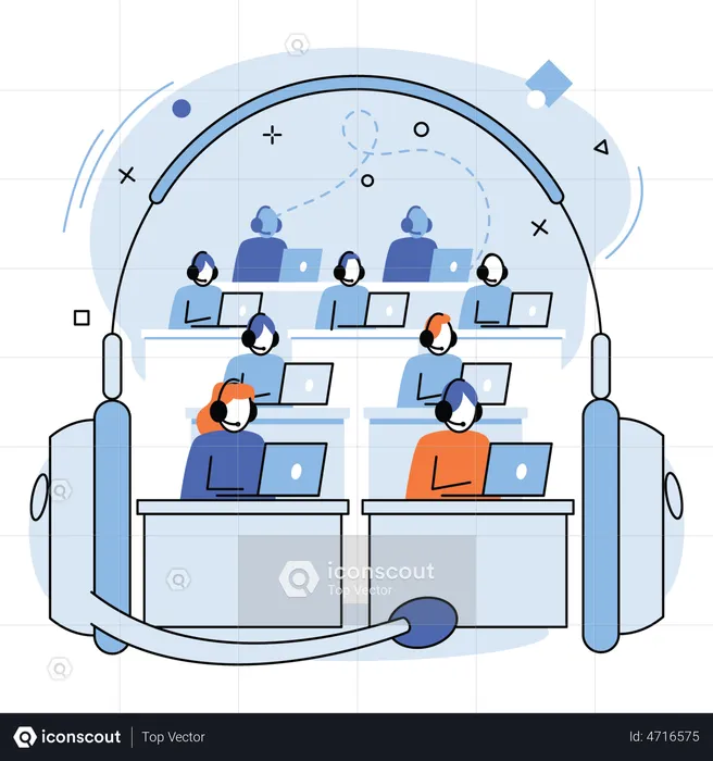 Call Center  Illustration