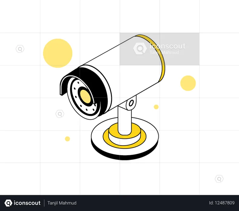 Câmera de segurança de vigilância  Ilustração
