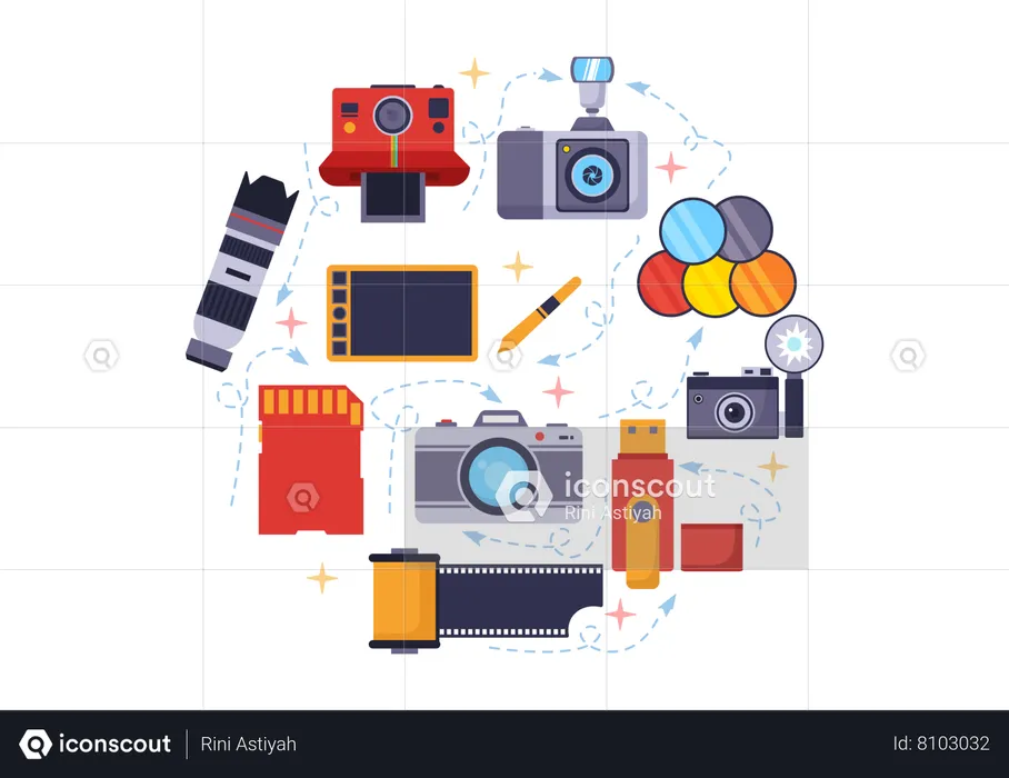 Camera Equipment  Illustration