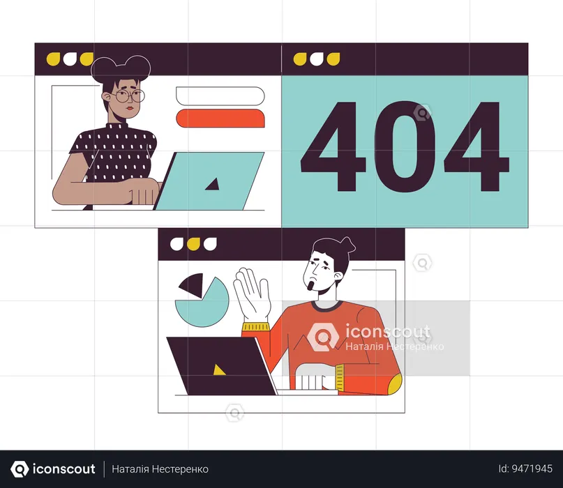 Camera failed on online meeting error 404 flash message  Illustration