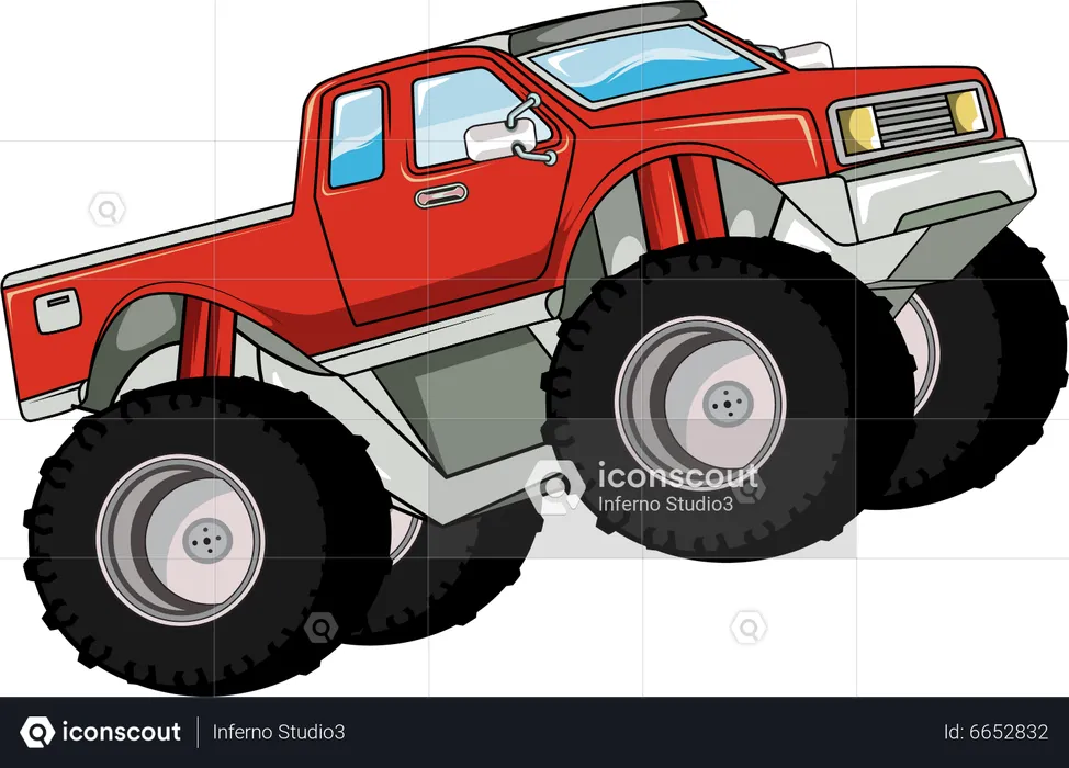 Grande caminhão monstro  Ilustração