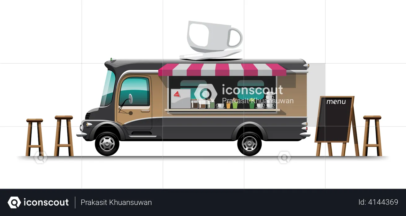 Camion de café  Illustration