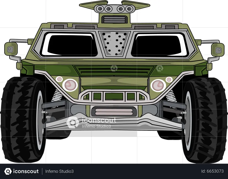 Camión coche del ejército  Ilustración