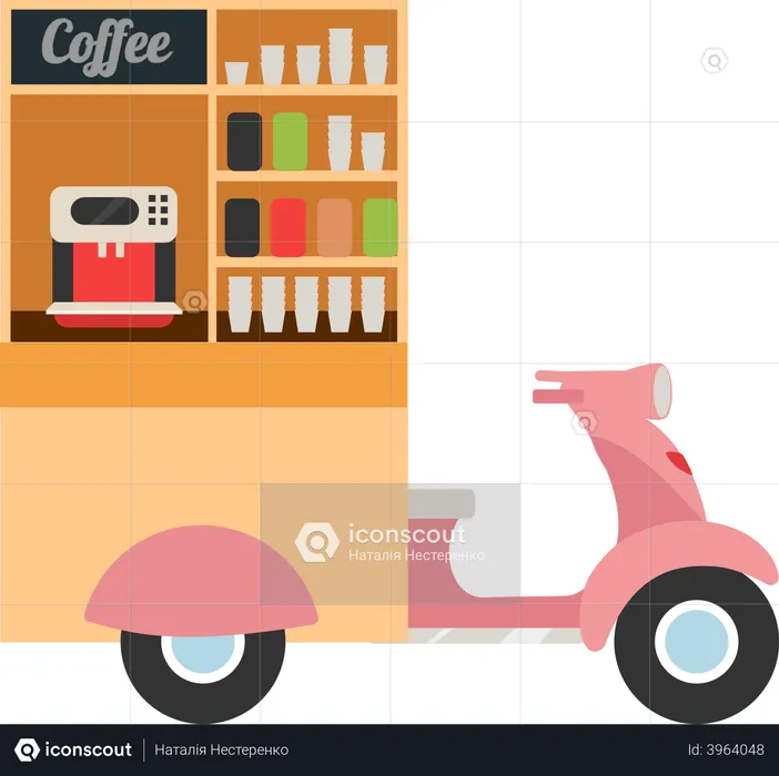 Camión de comida de café  Ilustración