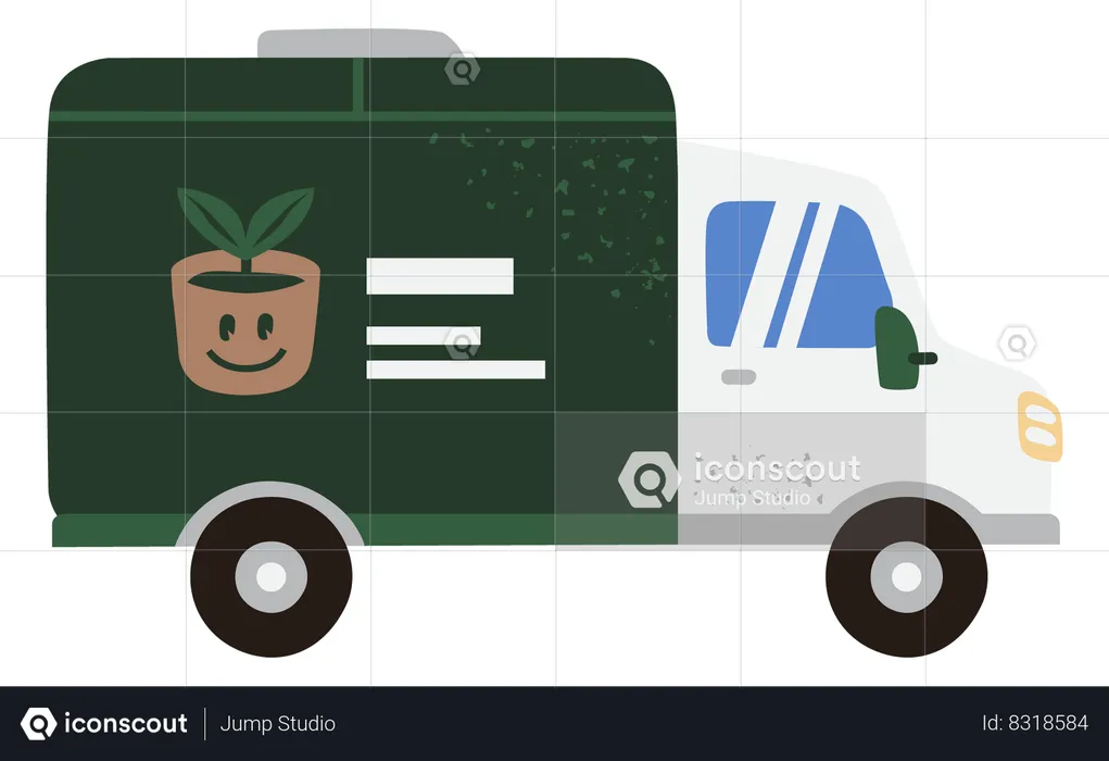Camión de reparto de plantas  Ilustración