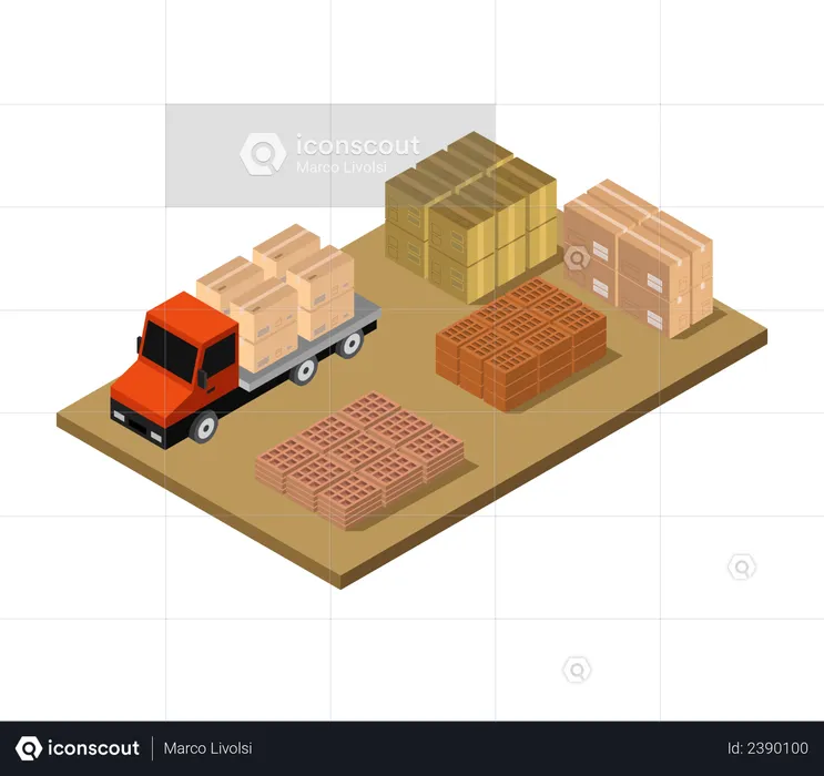 Camion de stockage  Illustration