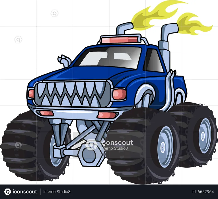 Voiture de camion monstre  Illustration