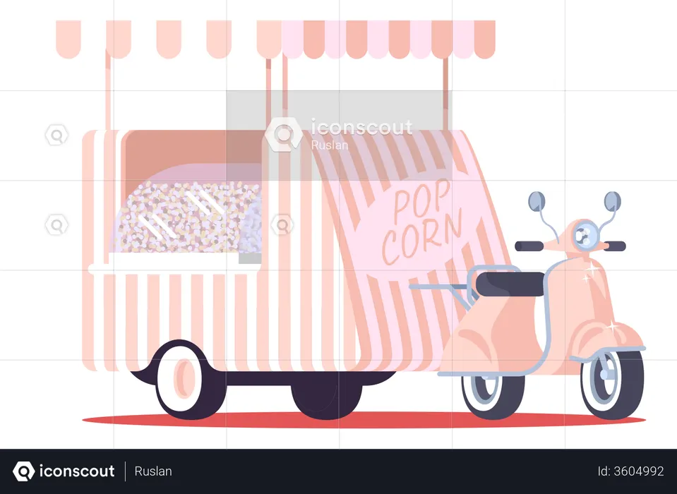 Camion de pop corn  Illustration