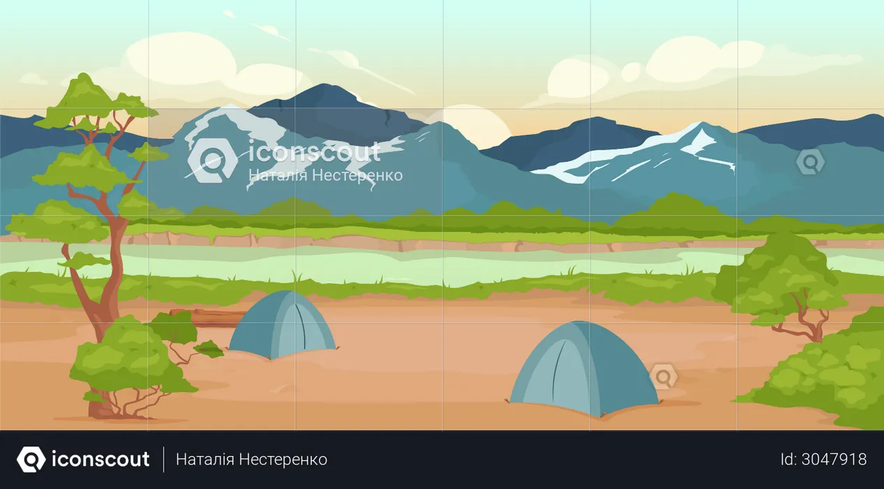 Campground  Illustration