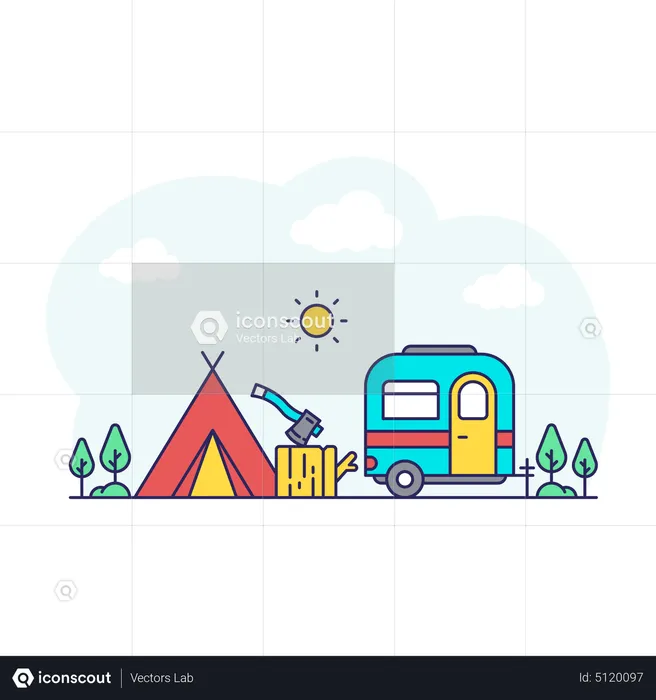 Camping  Illustration