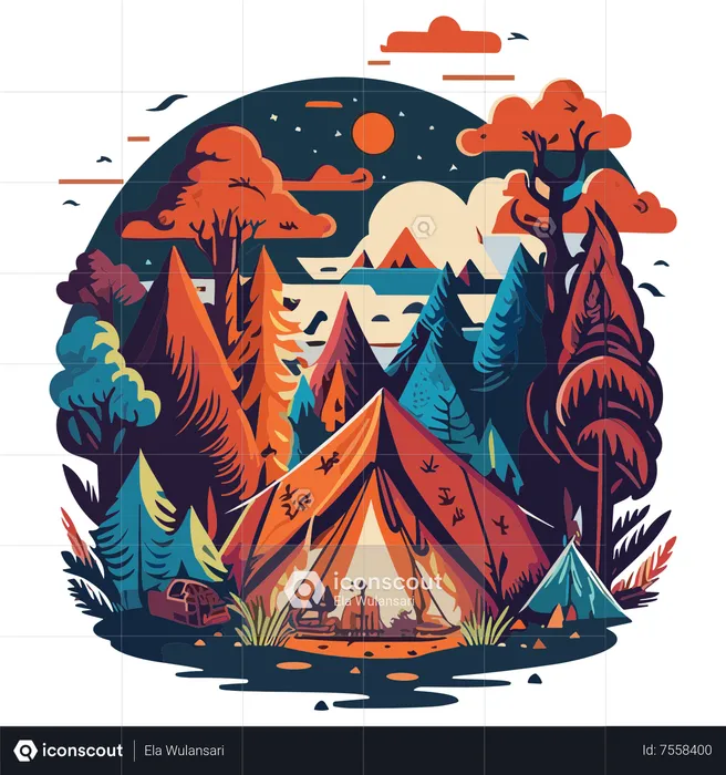 Camping and outdoor  Illustration