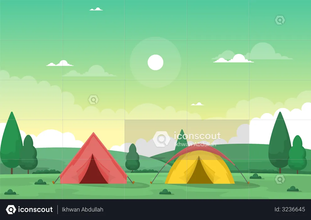 Aventura de campamento  Ilustración