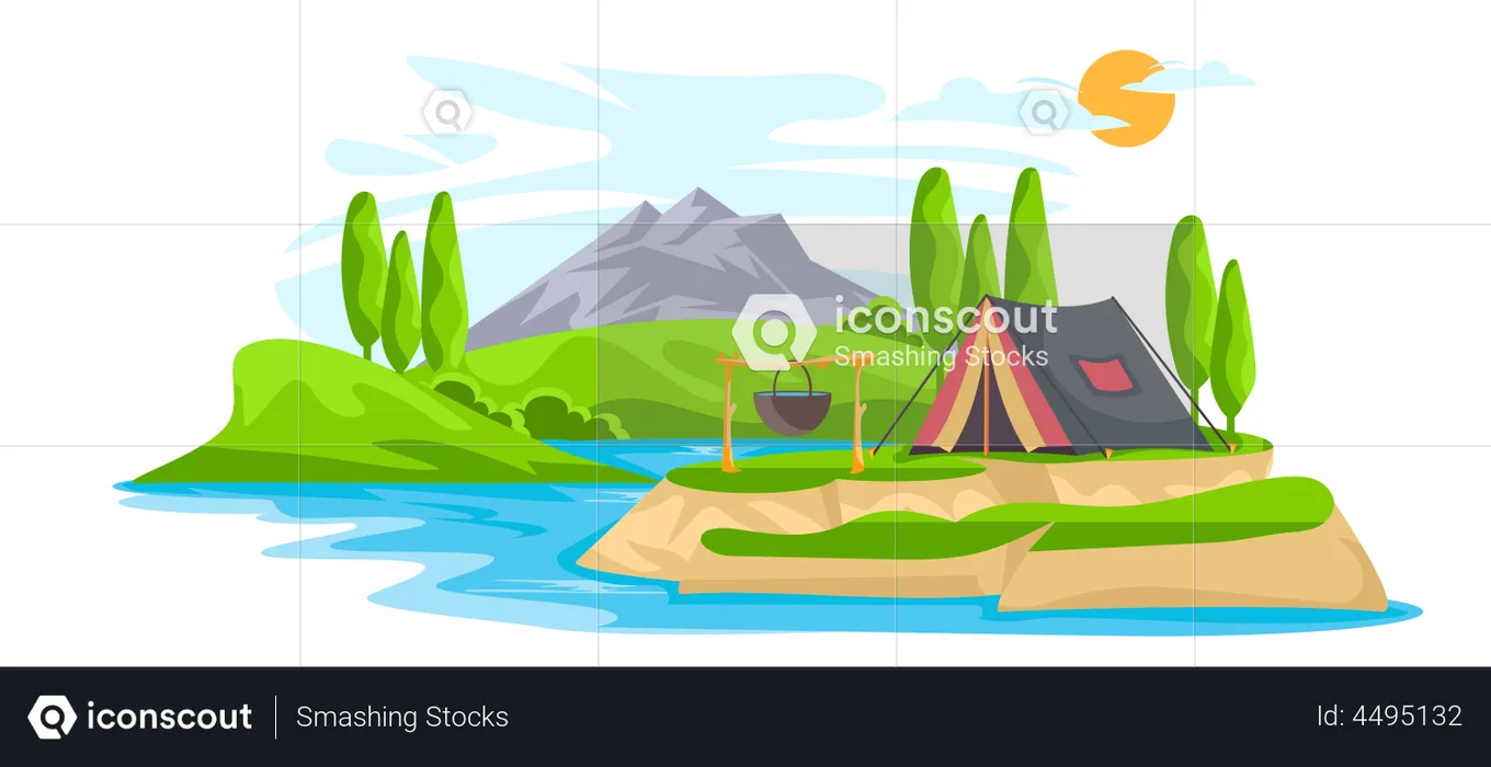 Camping d'aventure  Illustration