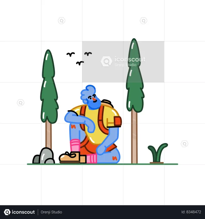 Camping boy  Illustration
