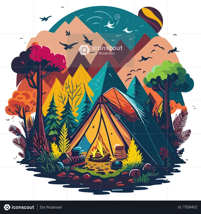 Campamento de verano  Ilustración