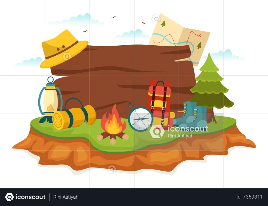 Camping d'été  Illustration