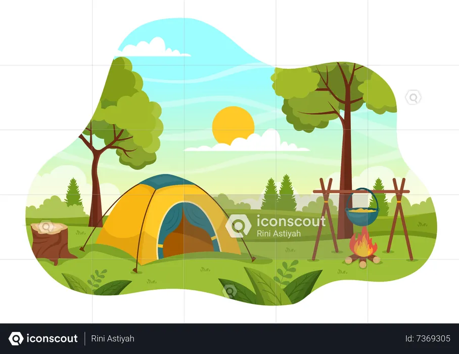 Nourriture de camping et de plein air  Illustration