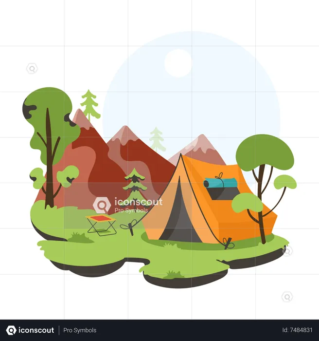 Camping location  Illustration