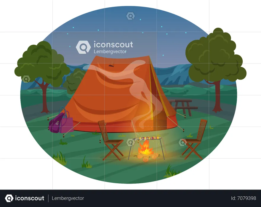 Camping tent  Illustration
