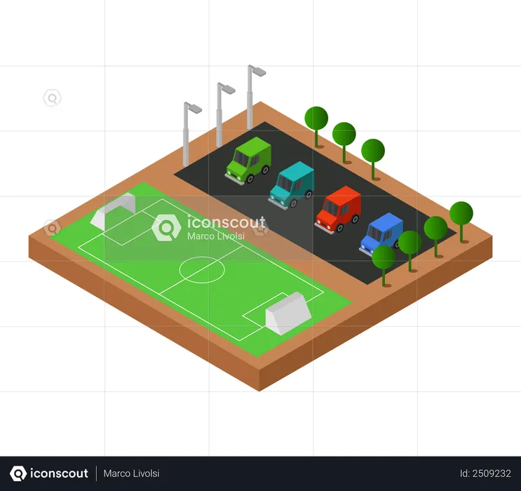 Campo de futebol  Ilustração