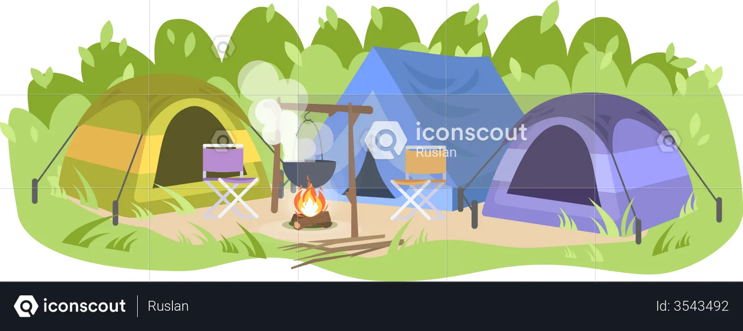 Campsite  Illustration