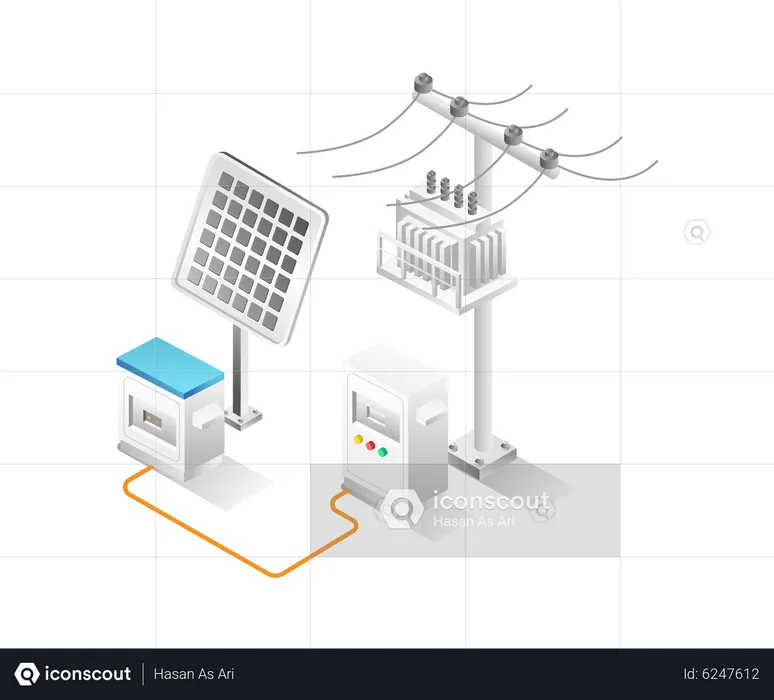 Canal de armazenamento de energia solar  Ilustração