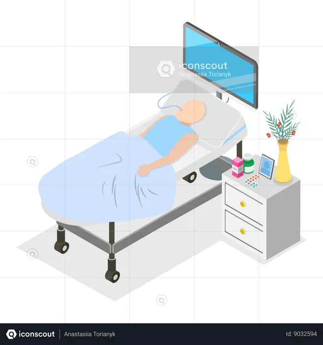 Cancer patient having chemotherapy  Illustration