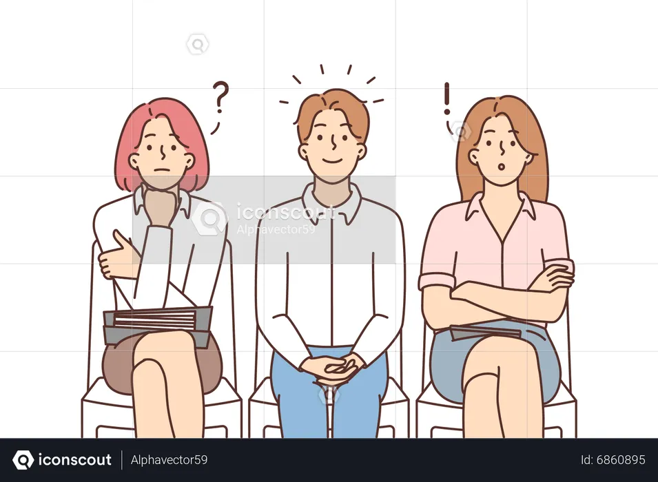 Candidates waiting for interview  Illustration