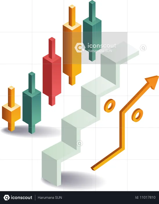 Candy-Chart und Trading-Analysten-Leiter  Illustration