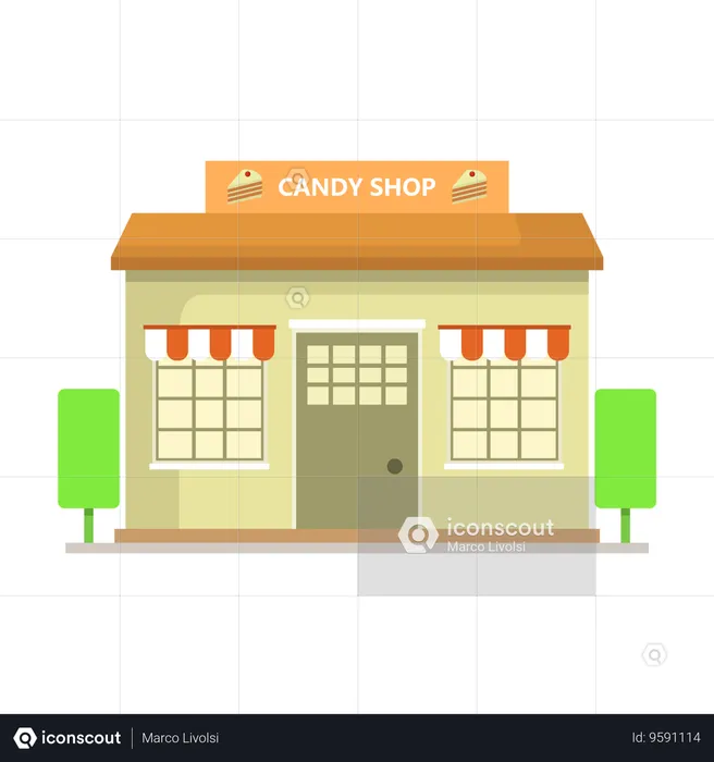 Candy Shop Building  Illustration