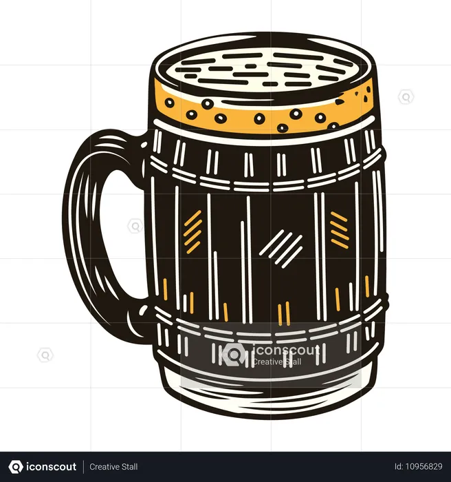 Caneca de madeira  Ilustração