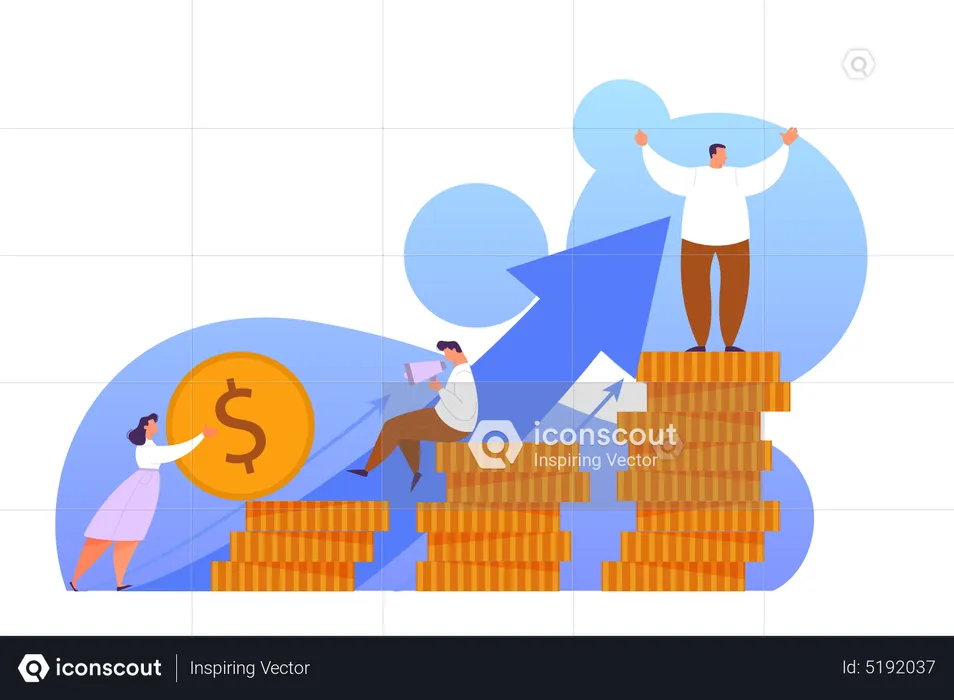 Capital growth and finance investment  Illustration