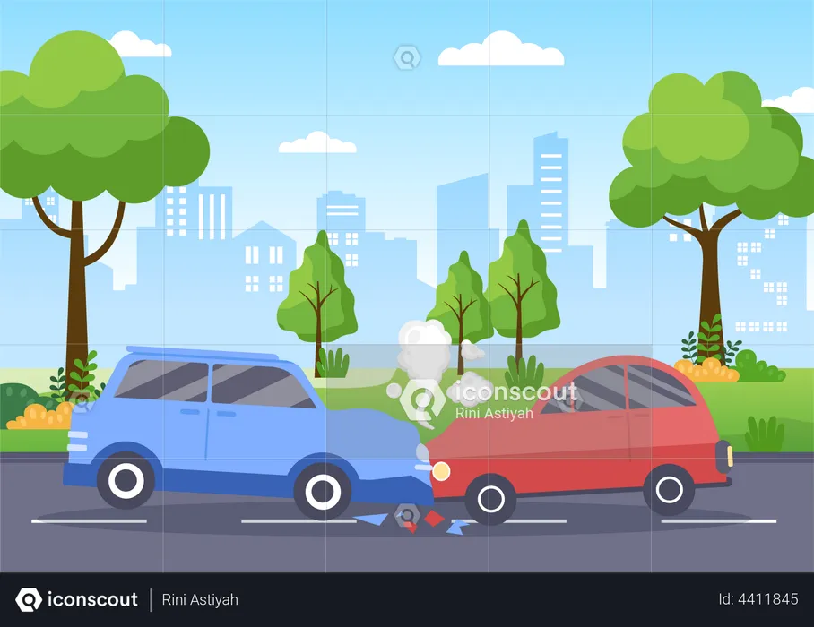 Car Accident  Illustration