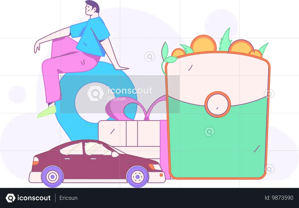 車の予約  イラスト