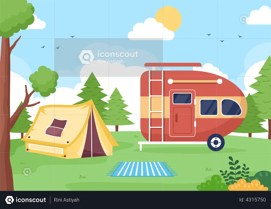 Car Camping to Adventure  Illustration