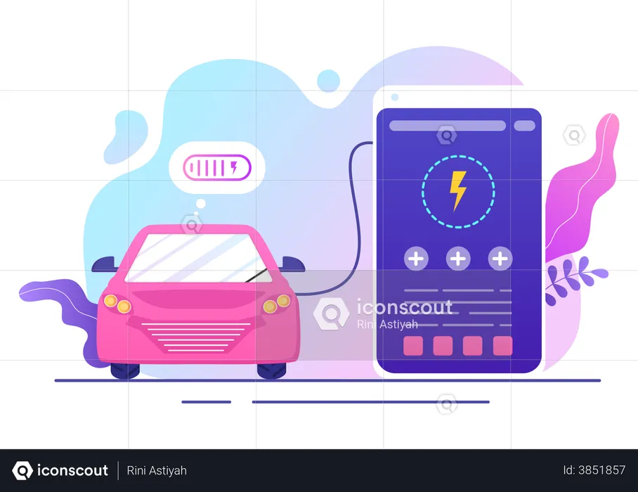 Car charging app  Illustration