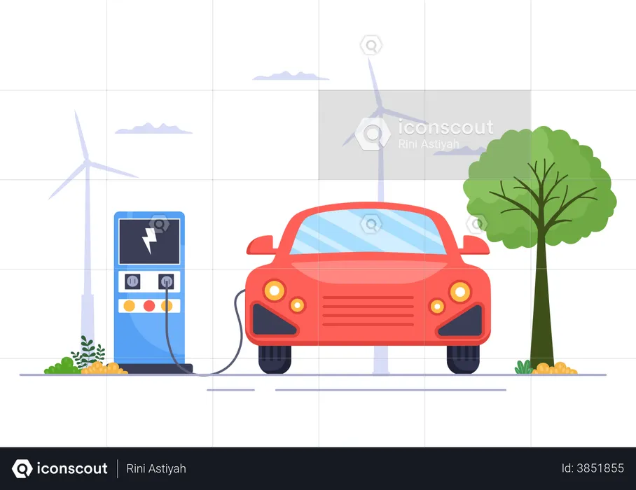 Car charging station  Illustration