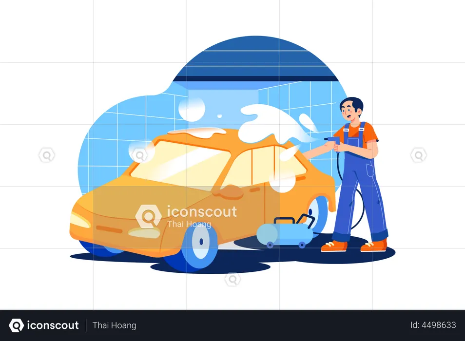 Car cleaning  Illustration