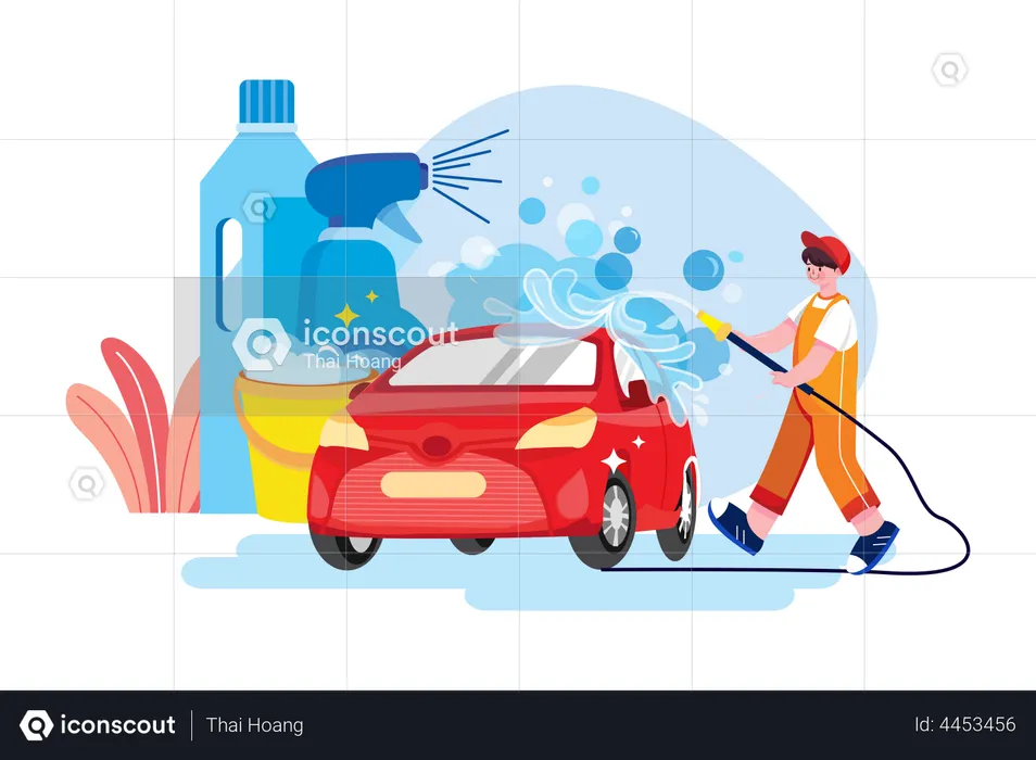 Car Cleaning Service  Illustration