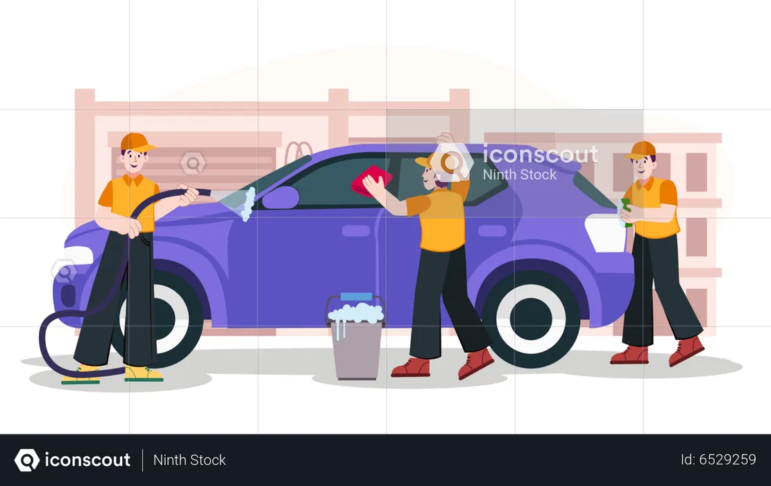 Car cleaning service  Illustration