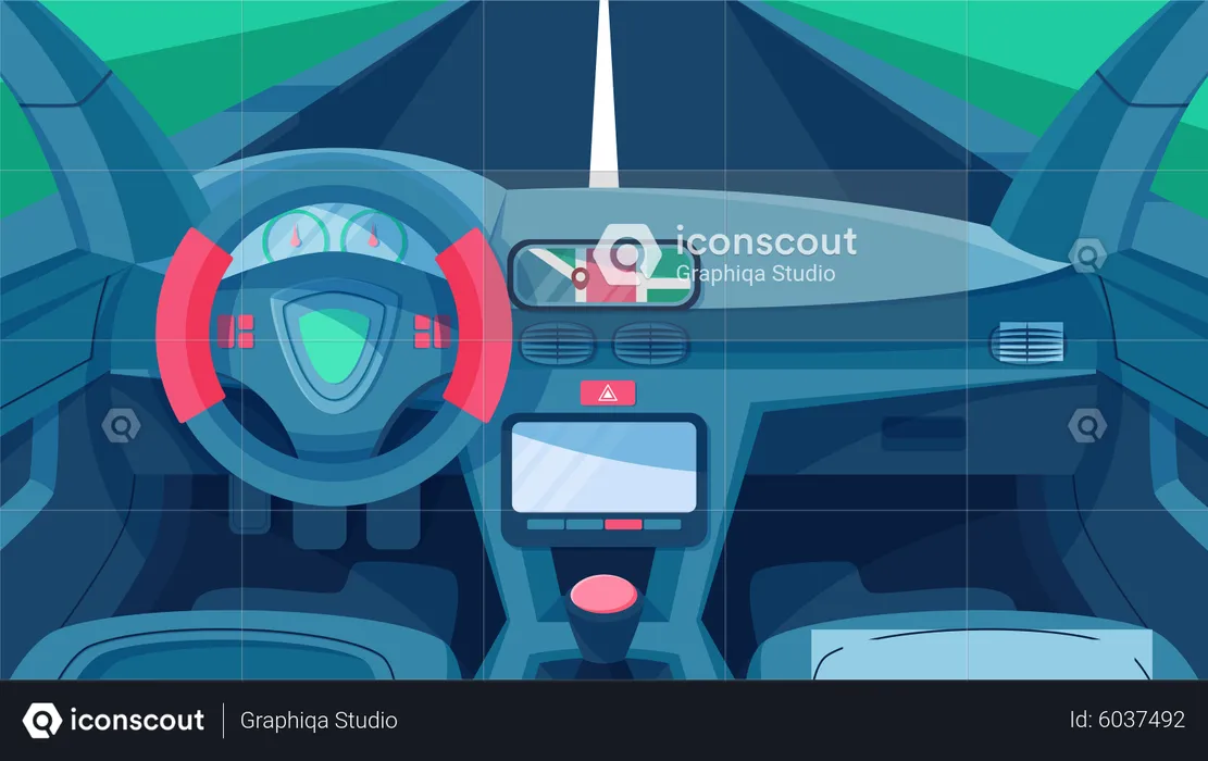 Car Dashboard Interior  Illustration