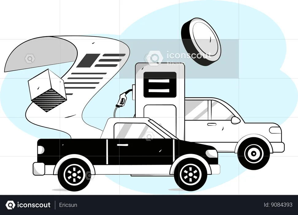 Car fuel bill payment  Illustration