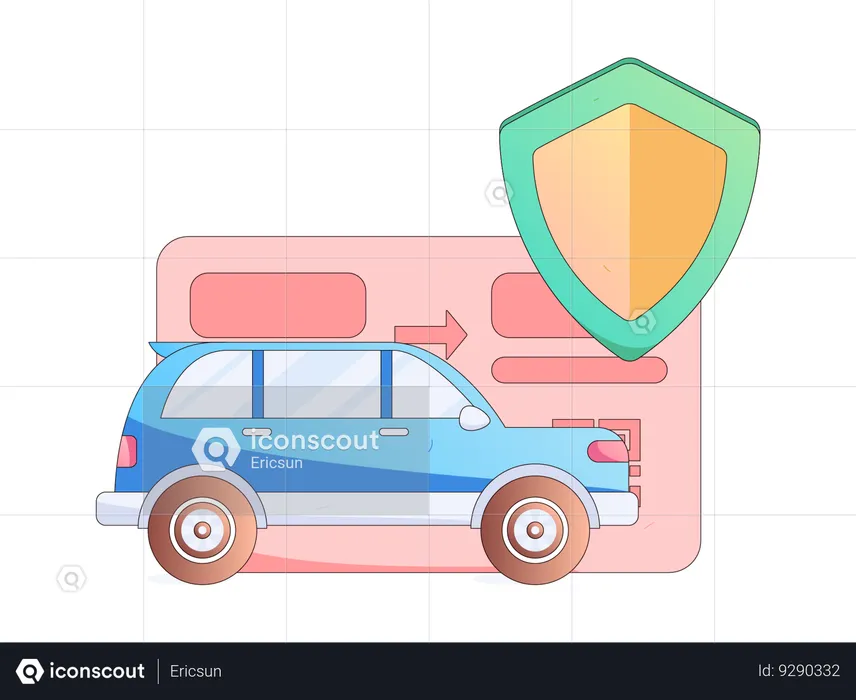 Car Insurance Payment Using Card  Illustration