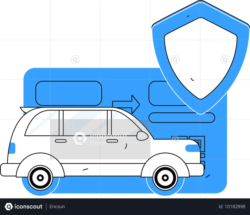 Car insurance policy payment done by card  Illustration