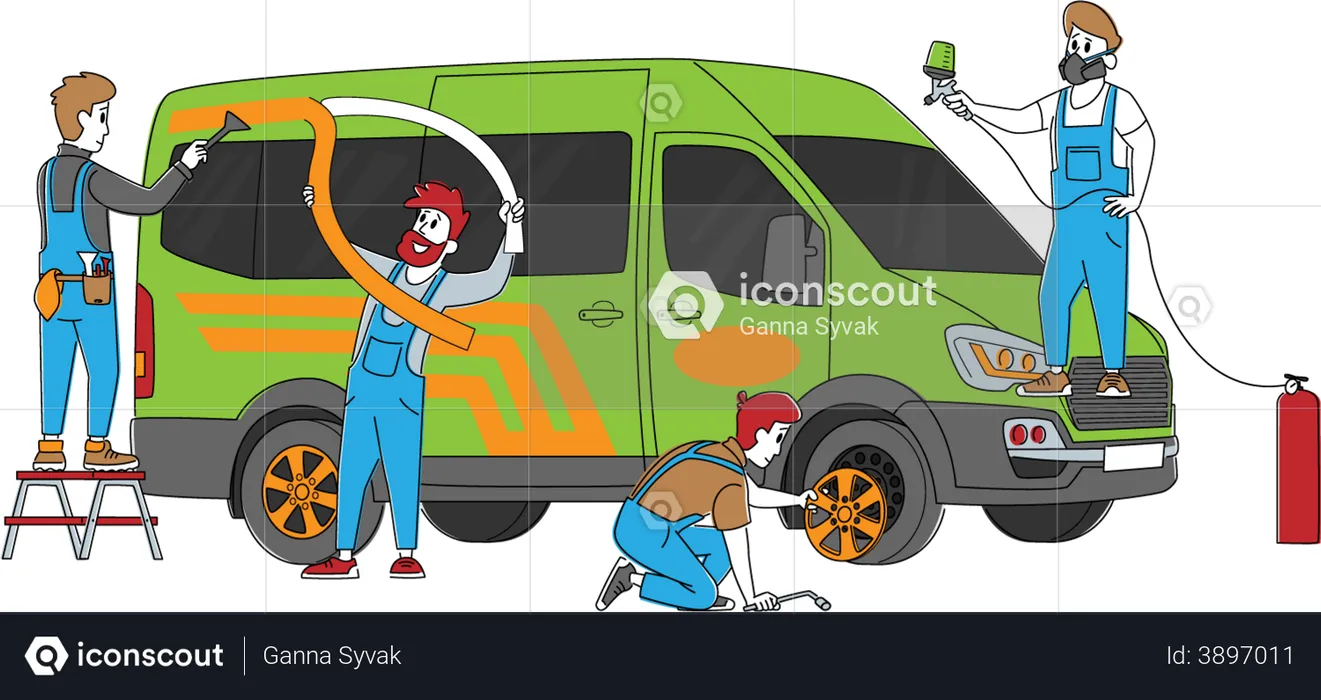Car modification Service  Illustration