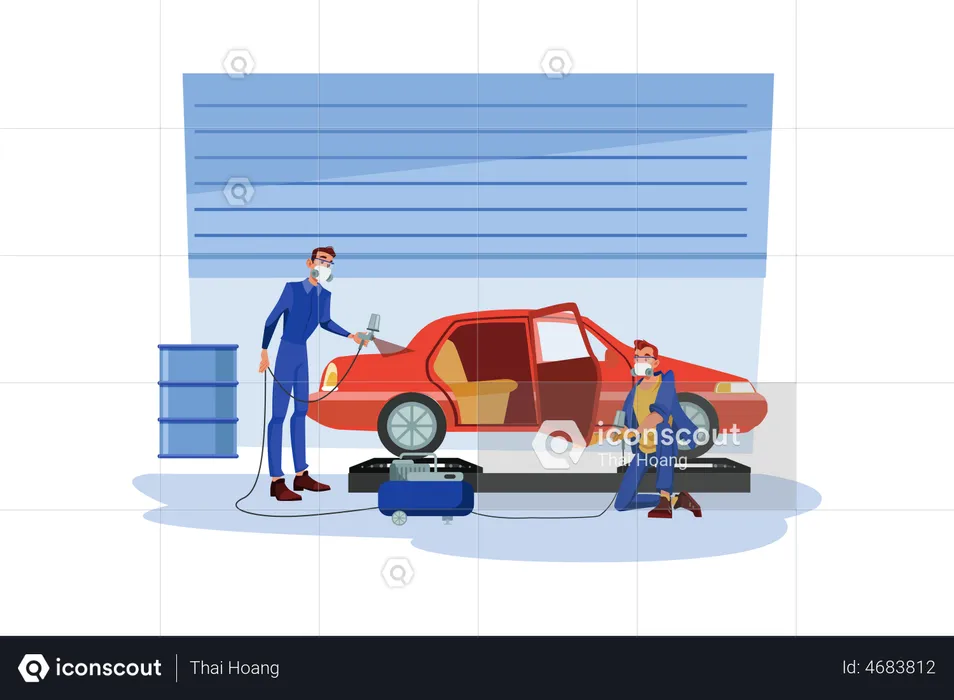 Car Painting Service  Illustration